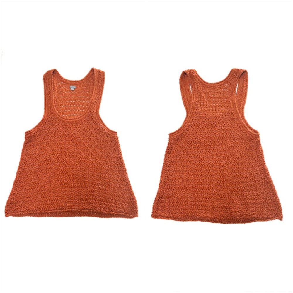 Lightweight Crochet Tank Top - Orange